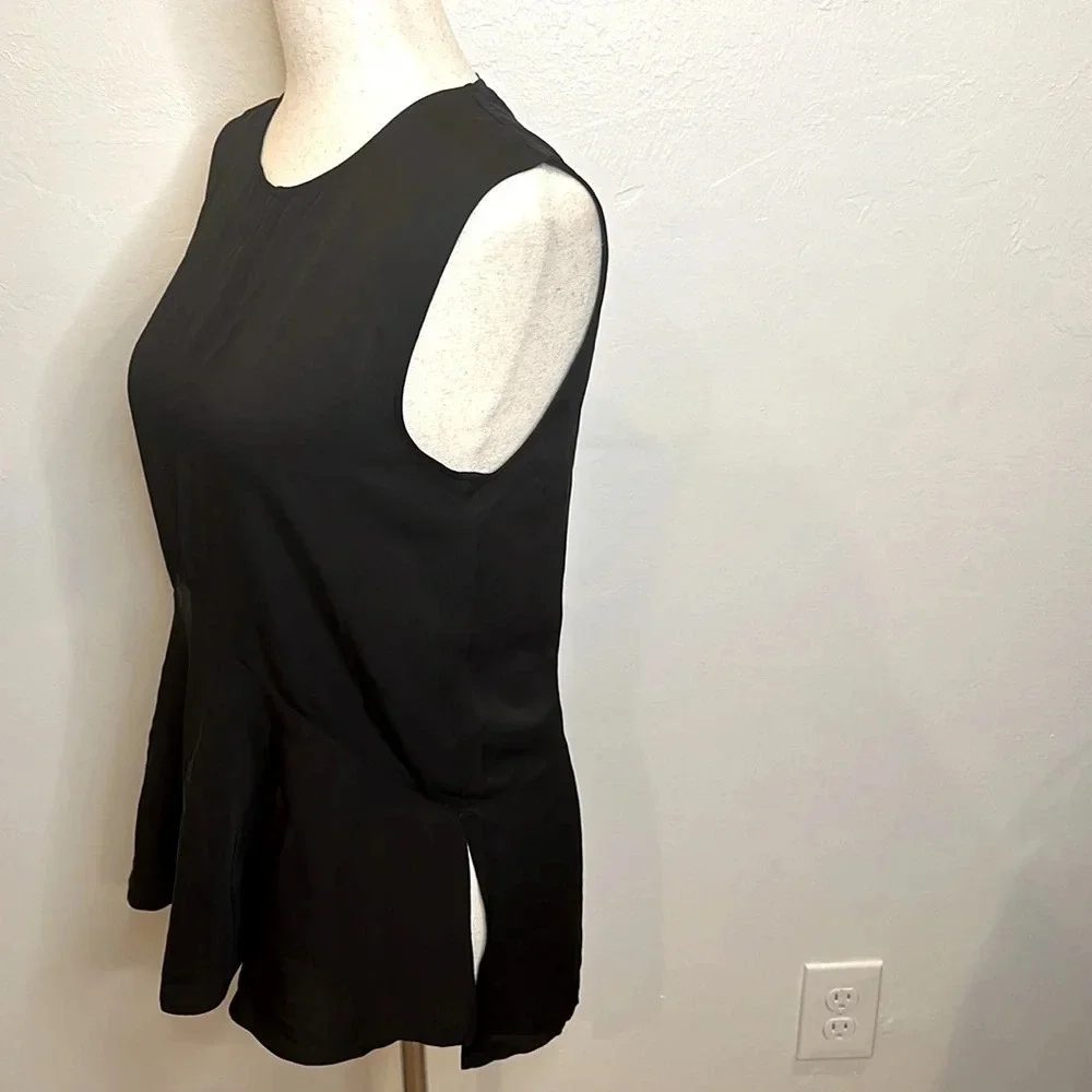 THEORY 100% SILK PEPLUM TOP